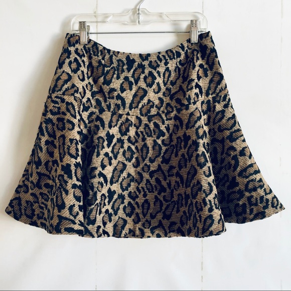 Free People Chenille Cheetah Skater Skirt - Picture 2 of 7